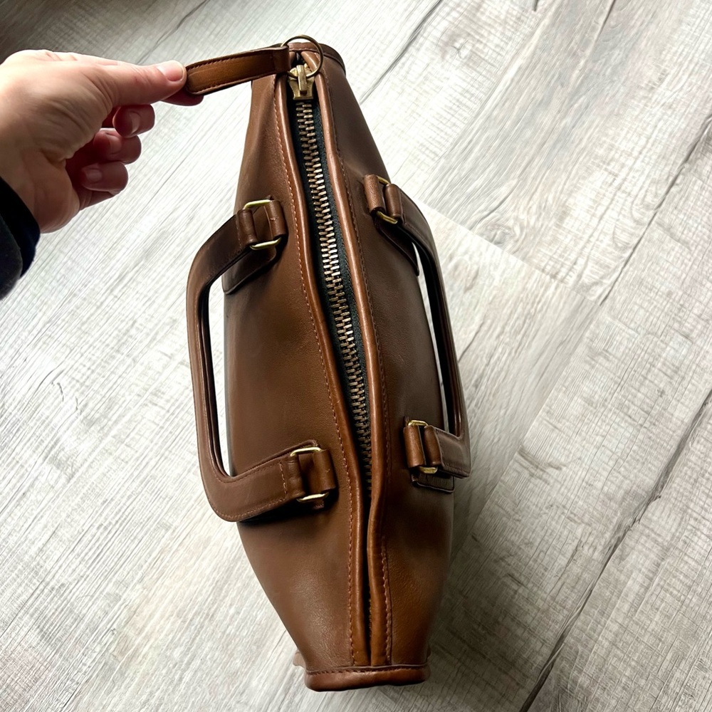 Coach Vintage Slim Satchel Leather Handbag Bonnie Cashin 1970s 1980s Made in NYC - Picture 6 of 16